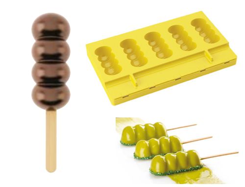 @ Silikon-Matte | -Form für 5 Eis am Stiel | Stieleis 'Bubbles' (20x12cm)