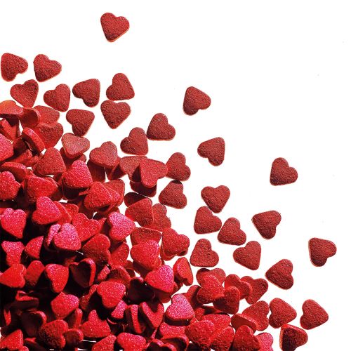 Schoko-Dekor Aufleger Herzen rubinrot (200g)