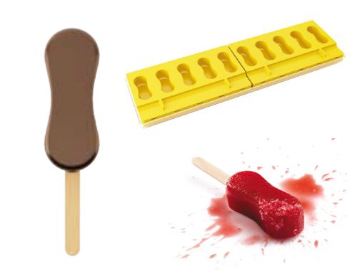 @ Kit Silikon-Matte|-Form Verband | Set für 10 Eis am Stiel | Stieleis 'Round' (40x12cm)