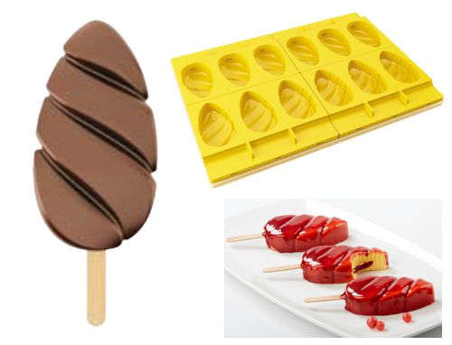 @ Kit Silikon-Matte|-Form Verband | Set für 12 Eis am Stiel | Stieleis 'Malibu' (40x30cm)