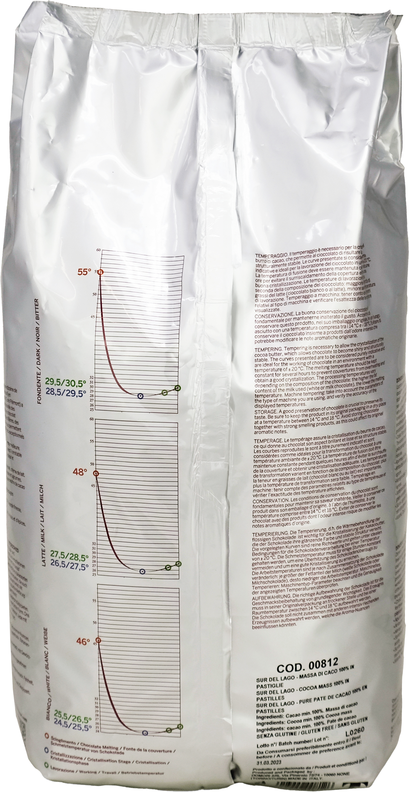 @ Kakaomasse 'Sur Del Lago' 100% dunkel | zartbitter, Drops | Chips (2 x 5 kg)