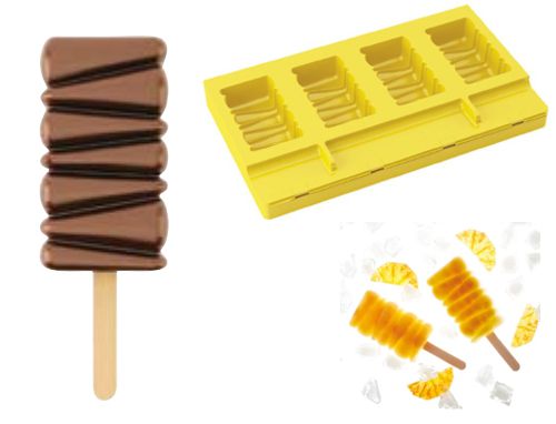 @ Silikon-Matte | -Form für 4 Eis am Stiel | Stieleis 'Maracaibo' (20x12cm)