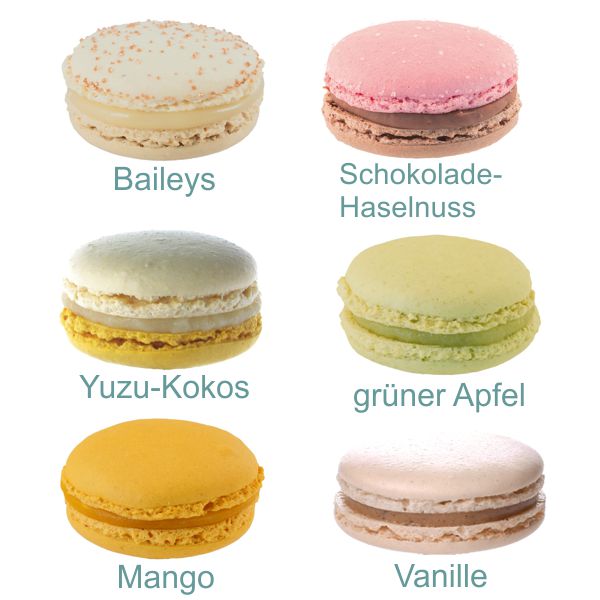 TK-Macarons Sortiment Mix 'CE' 6 Sorten ca.4,5cm / ca.18g  (32Stk/Pck - 12Pck/Ukt)